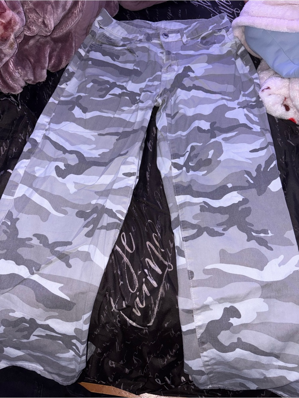Gray Camo Cargo Pants
